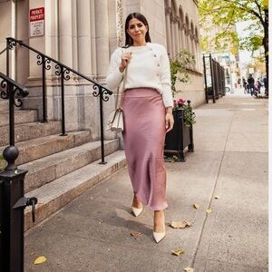 Free People Women's Dusty Mauve Midi Skirt - Size 10